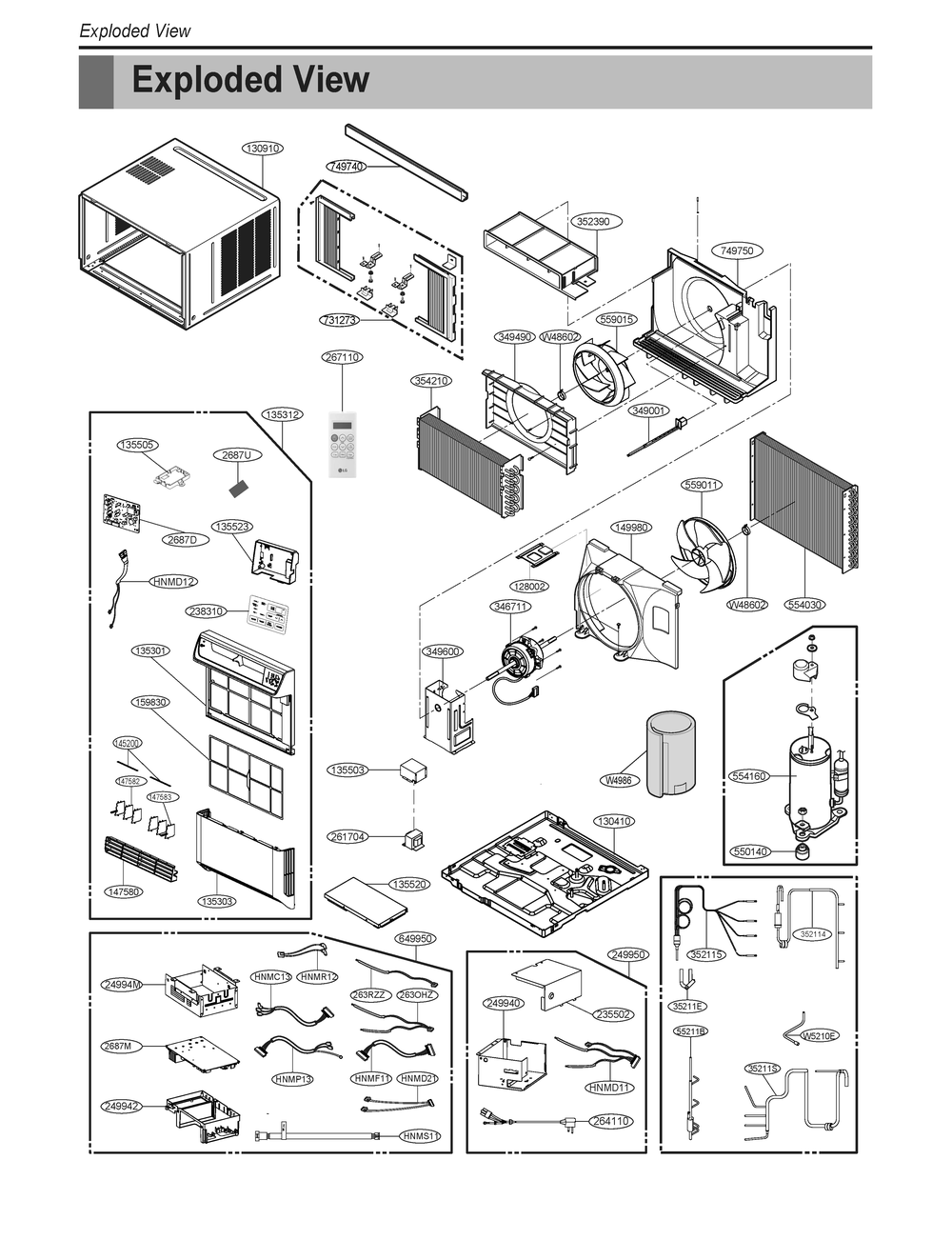 Air Conditioner Diagram and Parts List for W3NQ18TNNP0 AC3AYOW LG Air Conditioner