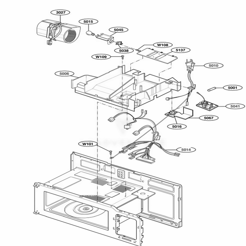 Interior Parts 3 Diagram and Parts List for 80009401 CB1ESEA LG Range
