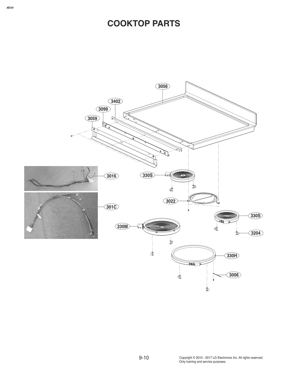 Cooktop Parts Diagram and Parts List for FD1784LS ABDLLGA LG Range