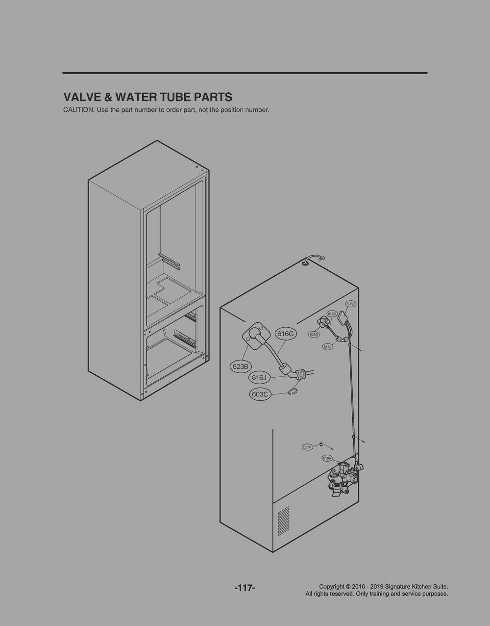 Valve And Water Tube Parts Diagram and Parts List for GR-J266DSJM ASTCNA2 LG Refrigerator