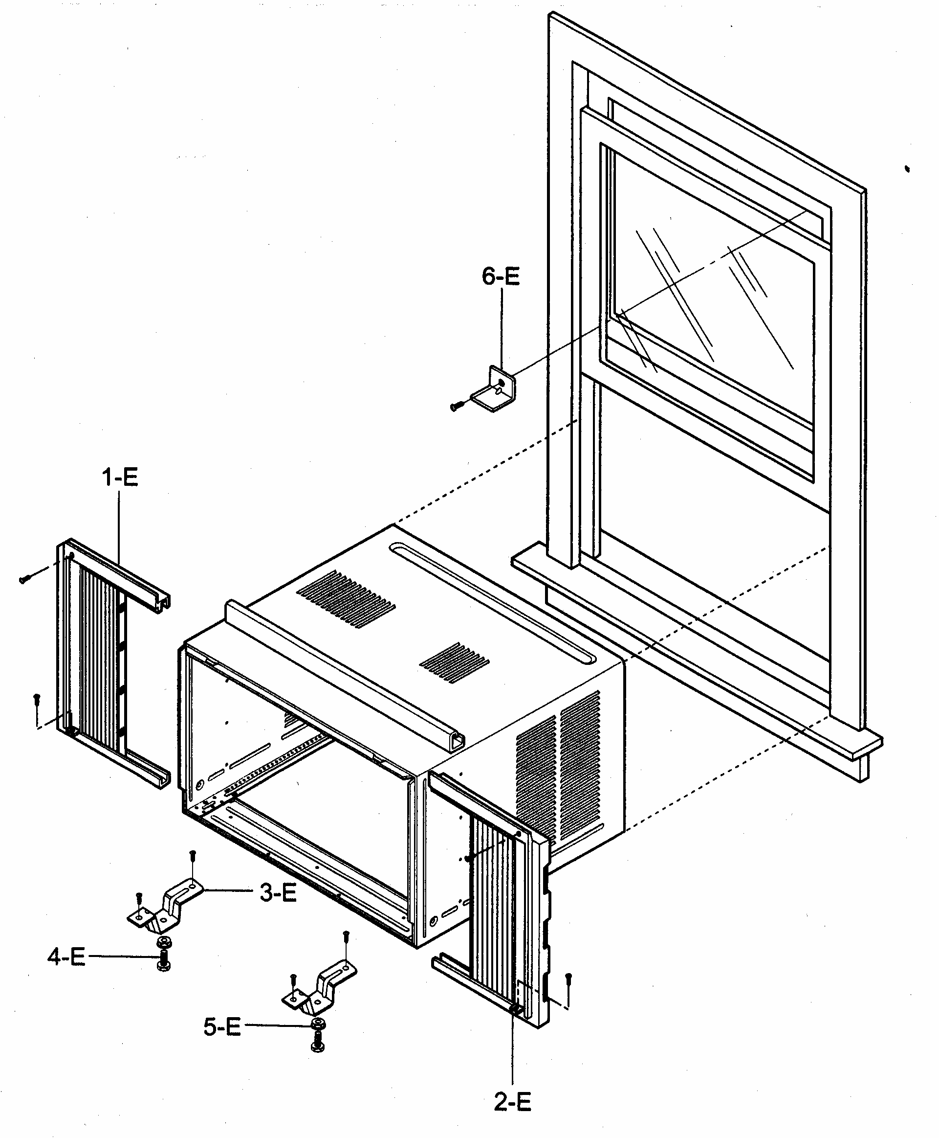 Installation Kit Assy Diagram and Parts List for 58074107400  Kenmore Air Conditioner
