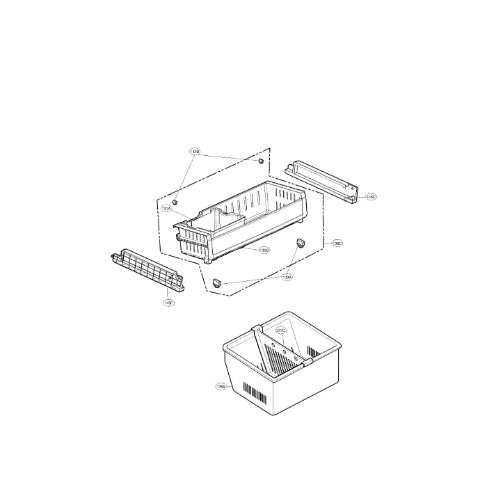 Freezer Diagram and Parts List for LFX25973SW 00 LG Refrigerator