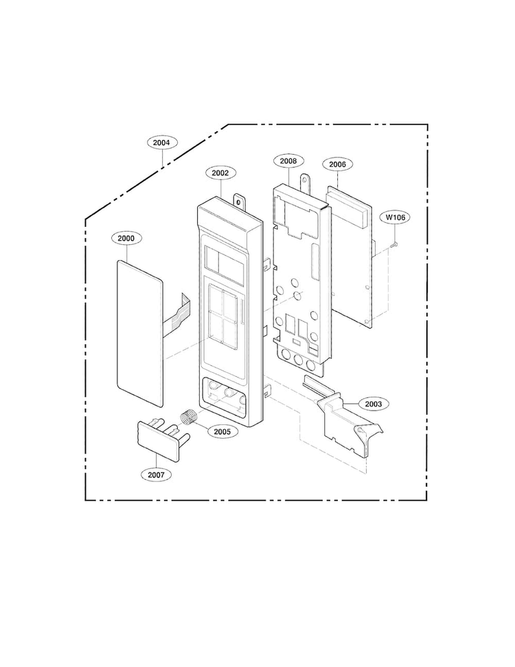 Controller Parts Diagram and Parts List for LMV1314W01  LG Microwave