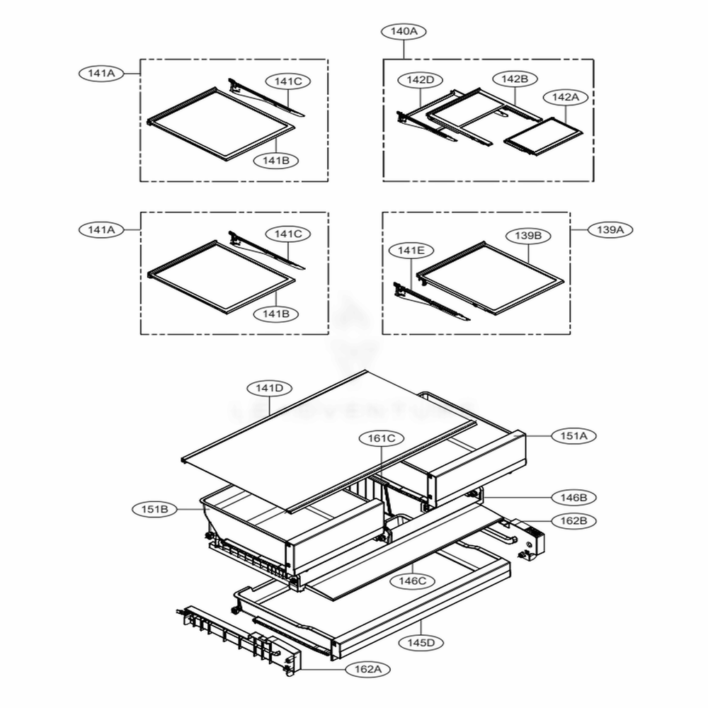 Refrigerator Parts Diagram and Parts List for LRMVS2806D ASBCNA0 LG Refrigerator