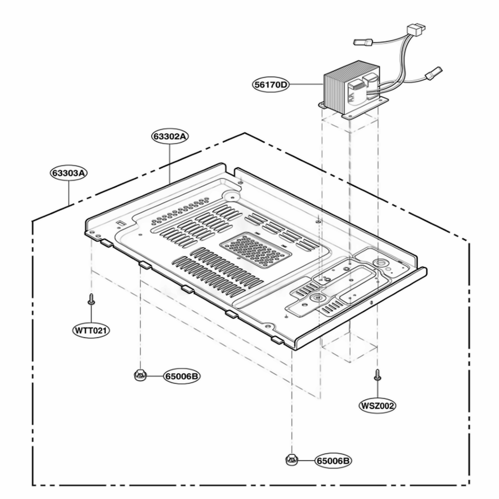 Base Plate Parts Diagram and Parts List for MAK7553W01 CW1EGSE LG Range