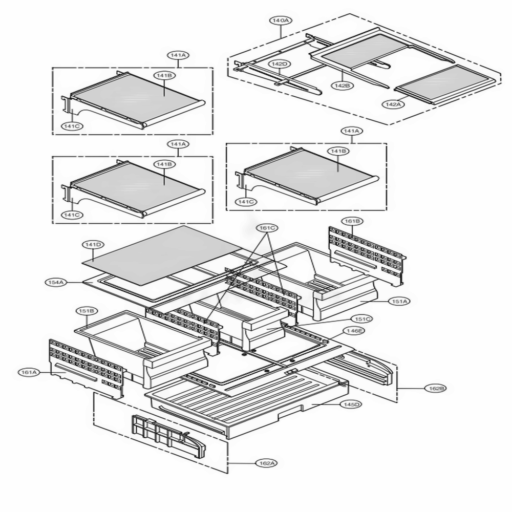 Refrigerator Parts Diagram and Parts List for LFC21776ST ASTCNA5 LG Refrigerator