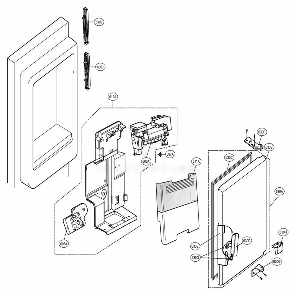 Ice Bin Parts Diagram and Parts List for LMX28988ST ASTCNA6 LG Refrigerator