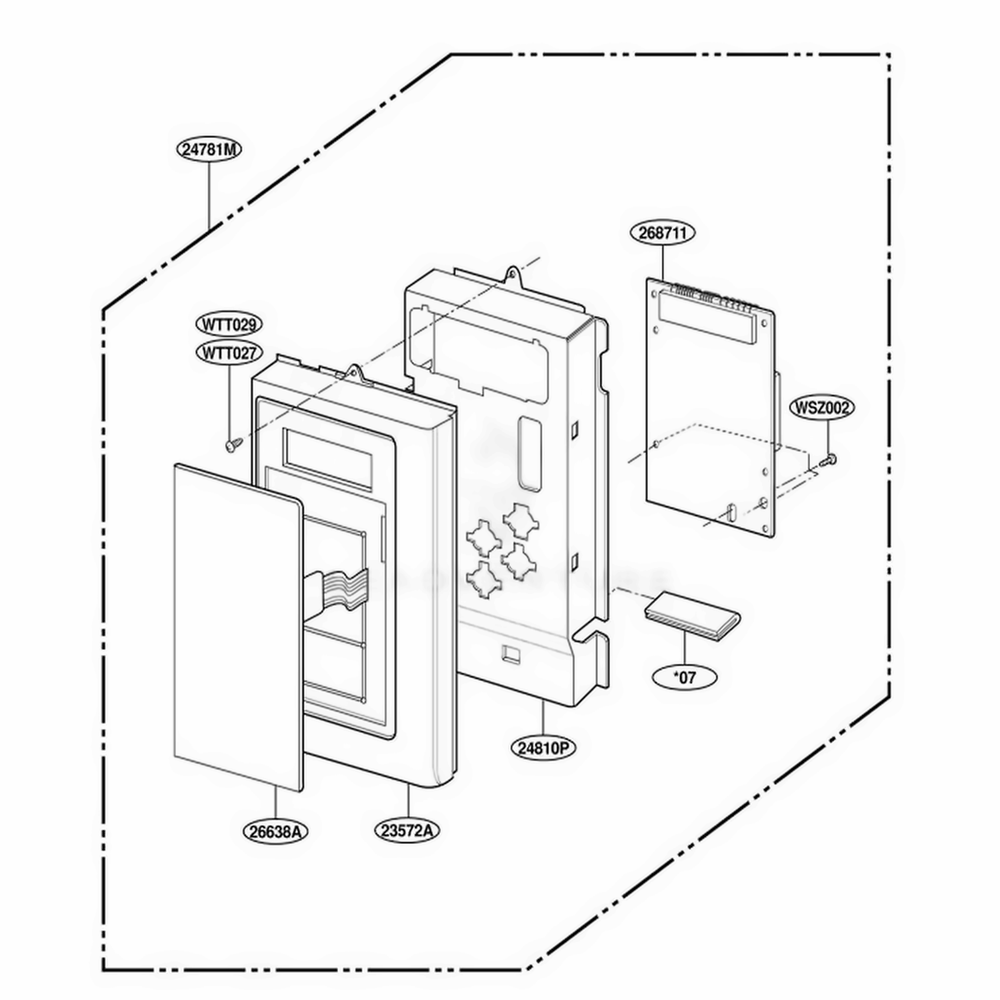 Controller Parts Diagram and Parts List for MH6150XHT1 B6EWRP LG Range