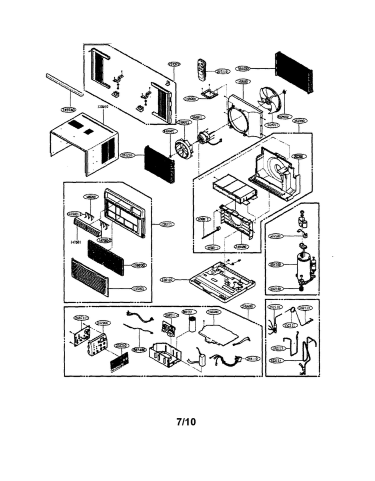 Room A/c Diagram and Parts List for LWHP1000R  LG Air Conditioner