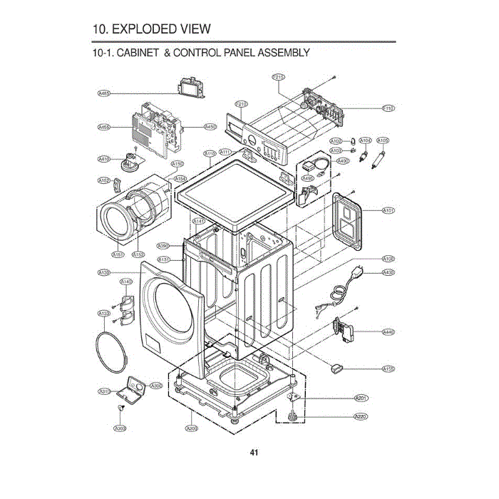 Section 1 Diagram and Parts List for WM2075CW ABWEEUS LG Washer