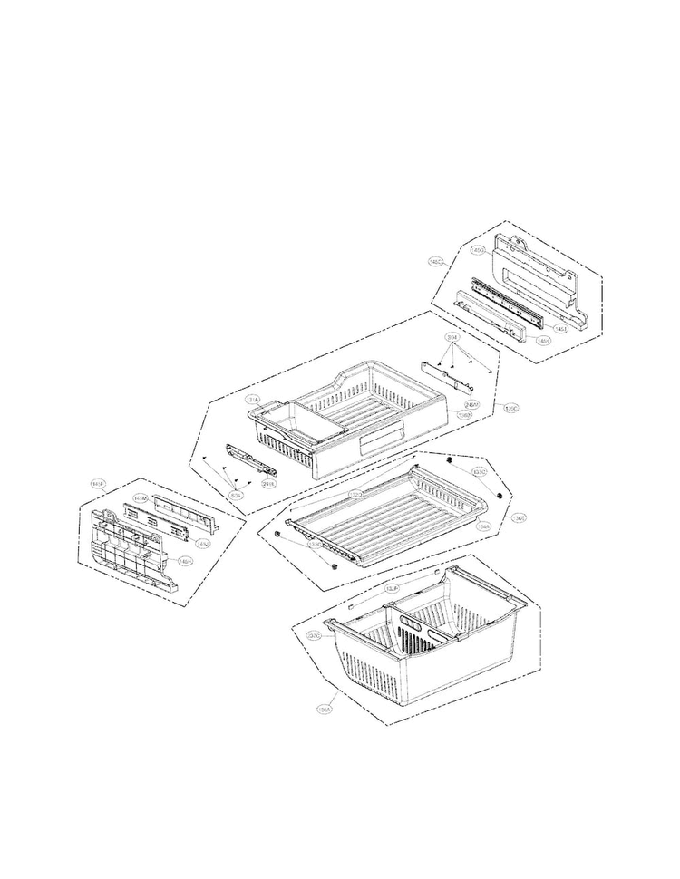 Freezer Parts Diagram and Parts List for LFX31935ST 01 LG Refrigerator