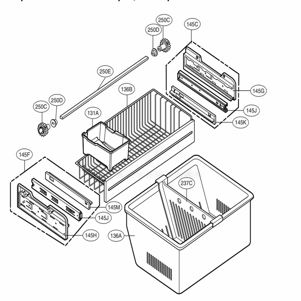 Freezer Parts Diagram and Parts List for 71014 ABICSE2 LG Refrigerator