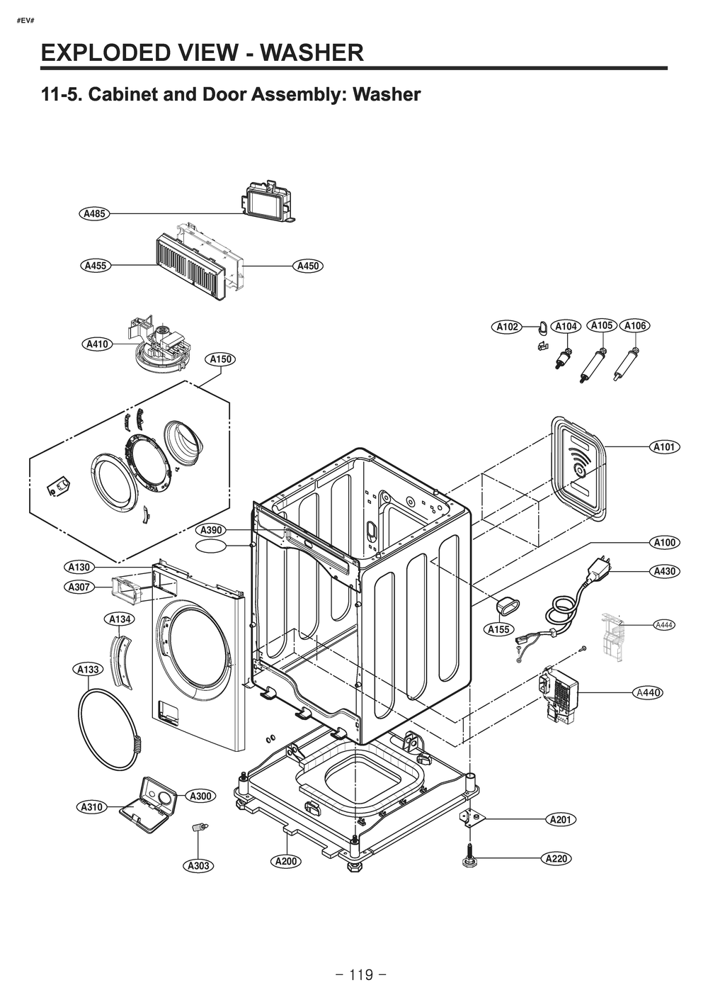 Diagram 4 Diagram and Parts List for W3S1CVK2NVS ANSEEUS LG Washer