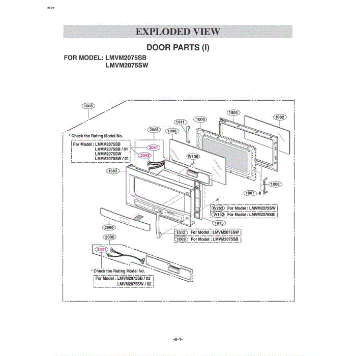 Section 2 Diagram and Parts List for LMVM2075SW AWHELGA LG Microwave Oven Combo