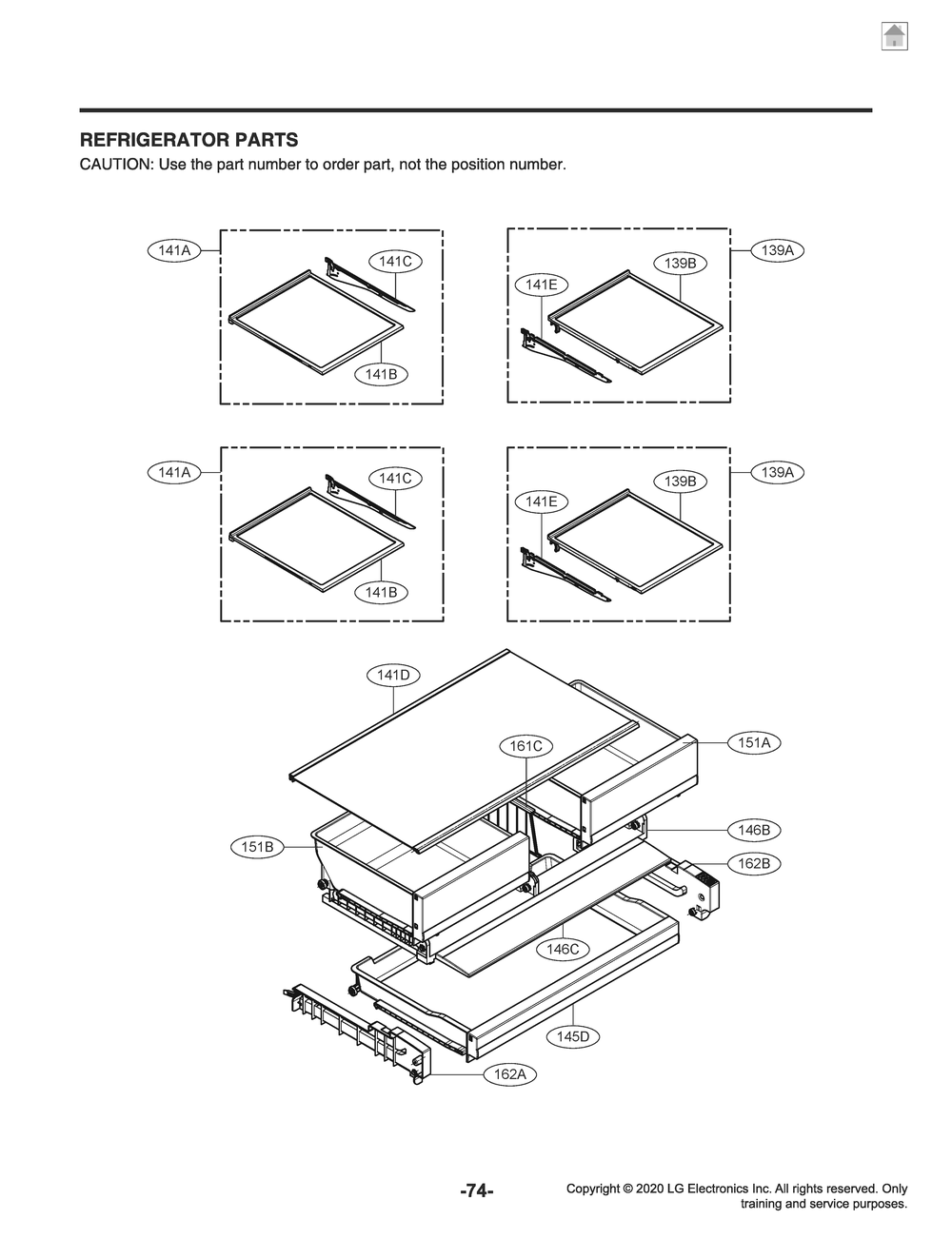 Refrigerator Parts Diagram and Parts List for GR-G27ANSNM ASTCNAA LG Refrigerator