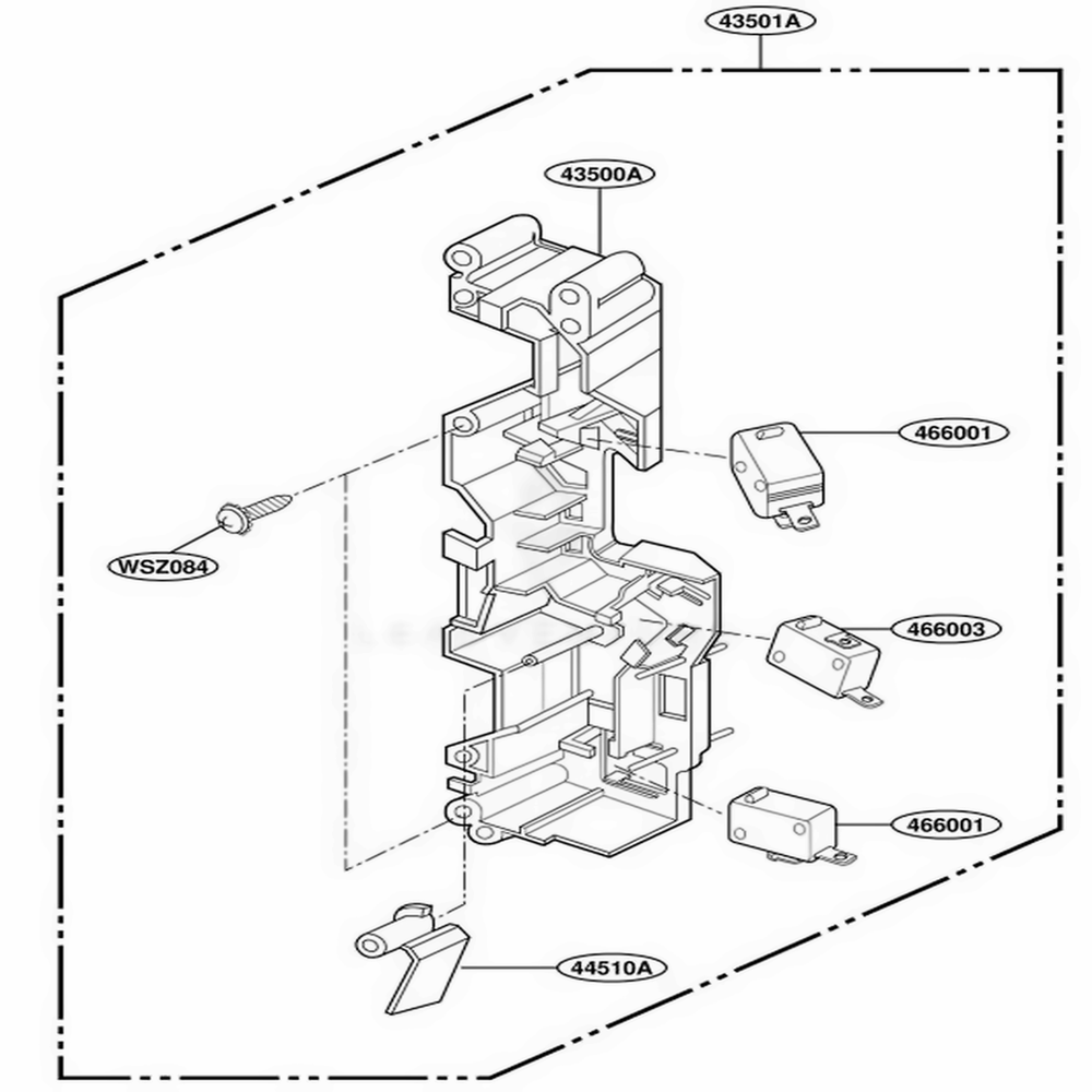 Latch Board Parts Diagram and Parts List for YMH7135XEQ0 WHEWPC LG Range