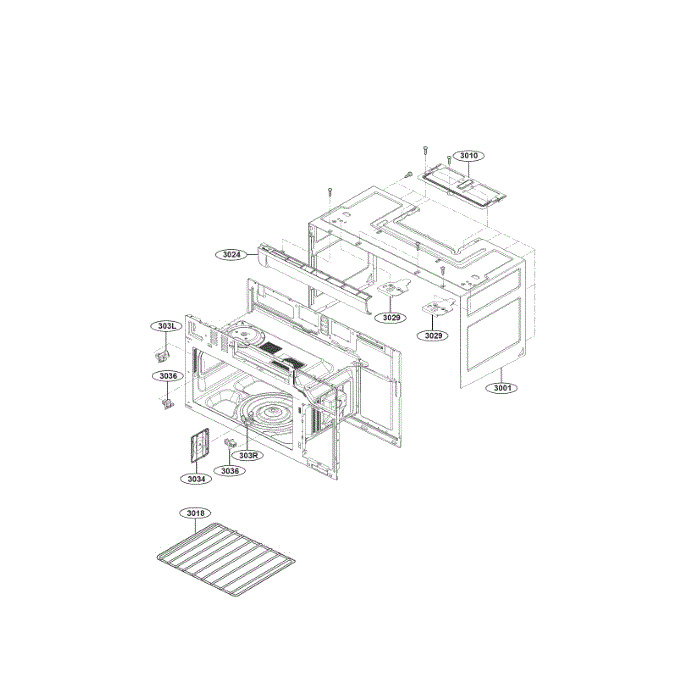 Cavity Diagram and Parts List for LMH2235ST 00 LG Microwave Oven Combo