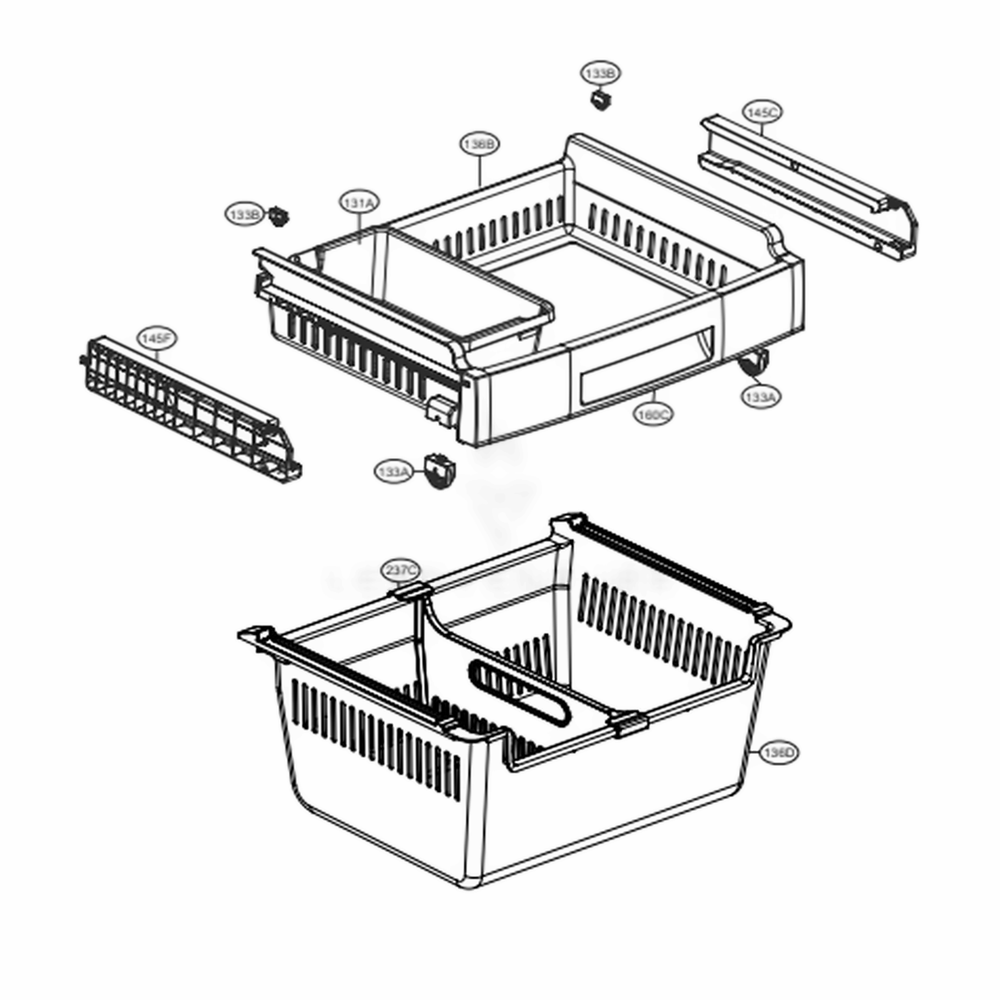 Freezer Parts Diagram and Parts List for LFC22770ST ASTCNA5 LG Refrigerator