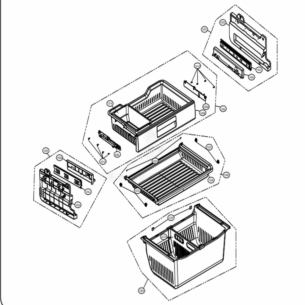 Freezer Parts Diagram and Parts List for 74025 ANSCSE2 LG Refrigerator