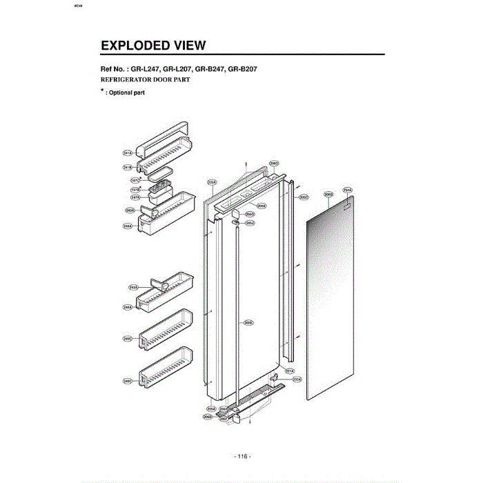 Section 3 Diagram and Parts List for LRSPC2051ST ASTCLGA LG Refrigerator