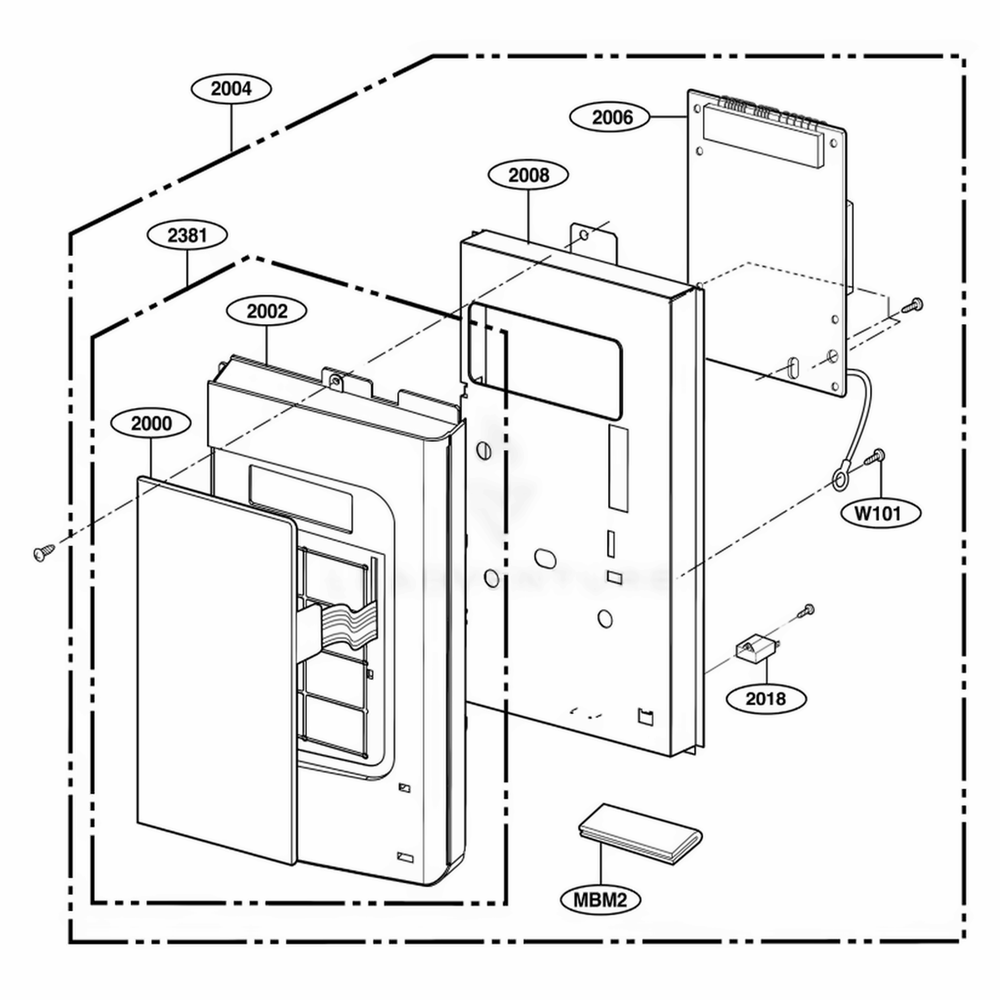 Controller Parts Diagram and Parts List for JVM1540DMWW CWHEGEU LG Range