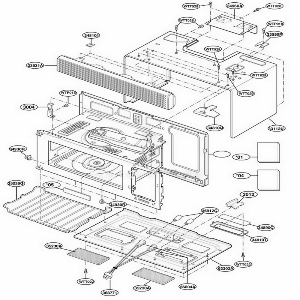 Oven Cavity Parts Diagram and Parts List for YMH7135XEQ0 WHEWPC LG Range