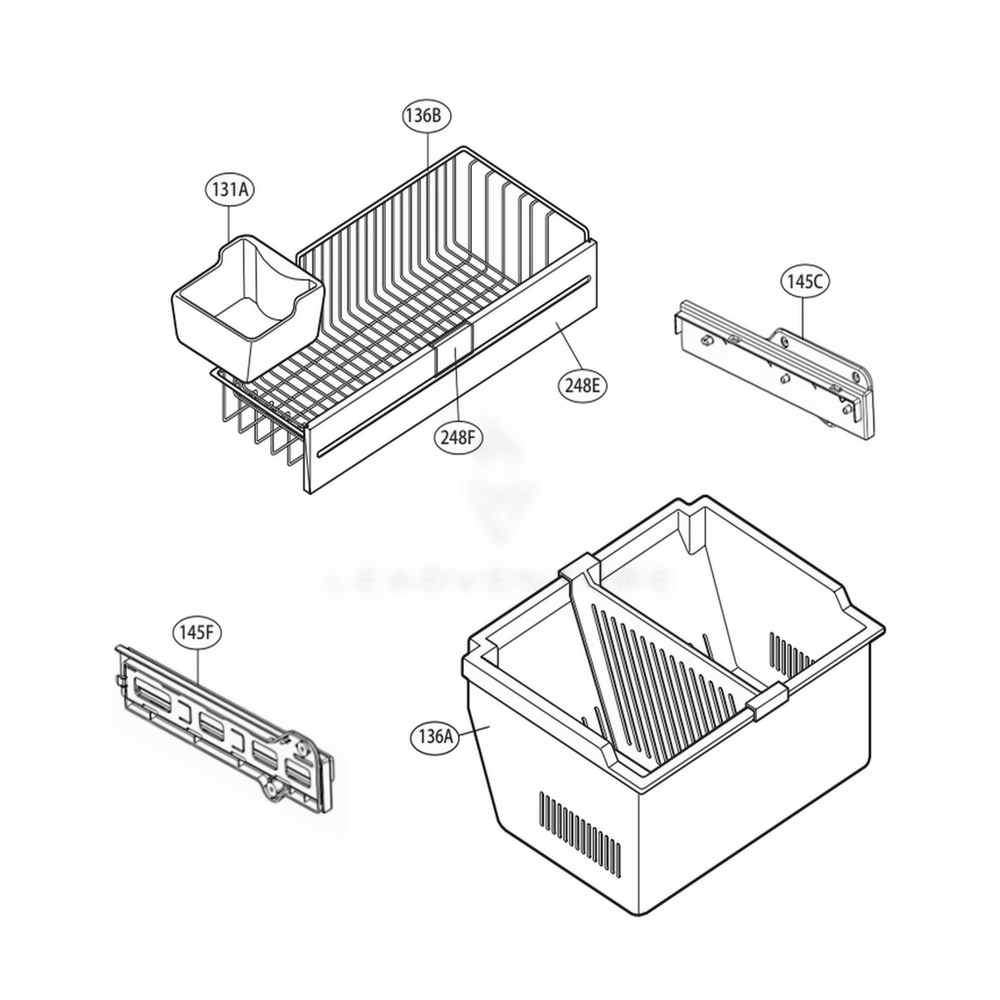 Freezer Parts Diagram and Parts List for 76203 AST1SER LG Refrigerator