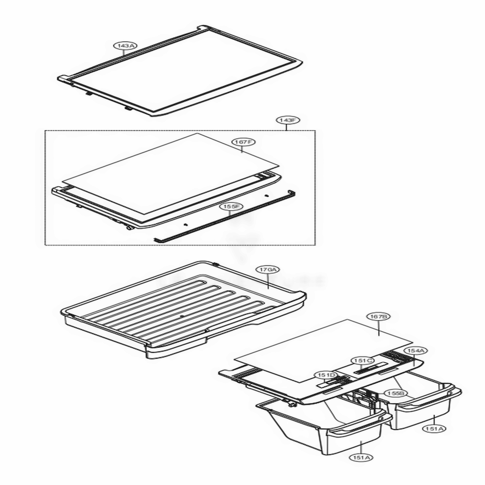 Refrigerator Parts Diagram and Parts List for 78032 ASWCSE3 LG Refrigerator
