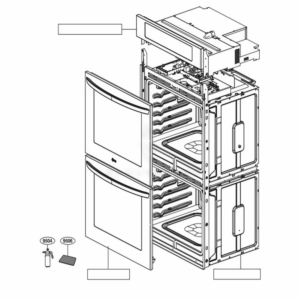 Main Diagram and Parts List for LWD3063ST ASTLLGA LG Wall Oven