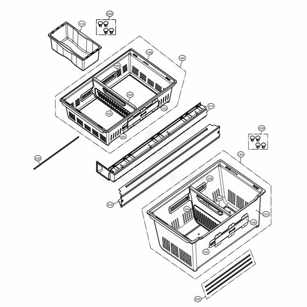 Freezer Parts Diagram and Parts List for 72182 ASWCSE0 LG Refrigerator