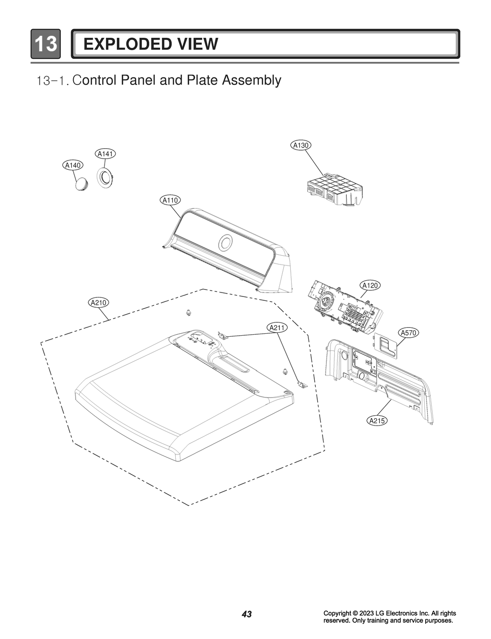 Control Panel And Plate Assembly Diagram and Parts List for DLE6100W ABWEUUS LG Dryer
