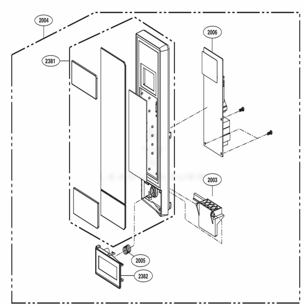 Control Panel Parts Diagram and Parts List for LMC2075ST CSSEBBY LG Microwave