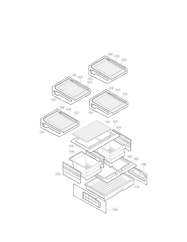 Refrigerator Parts Diagram and Parts List for LFX25961AL01  LG Refrigerator