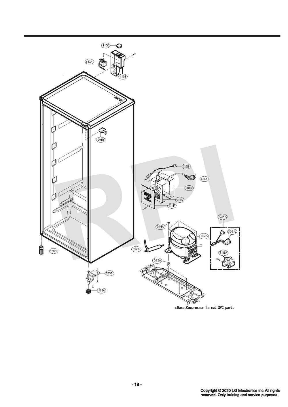 Diagram 2 Diagram and Parts List for LROFC0605V  LG Freezer