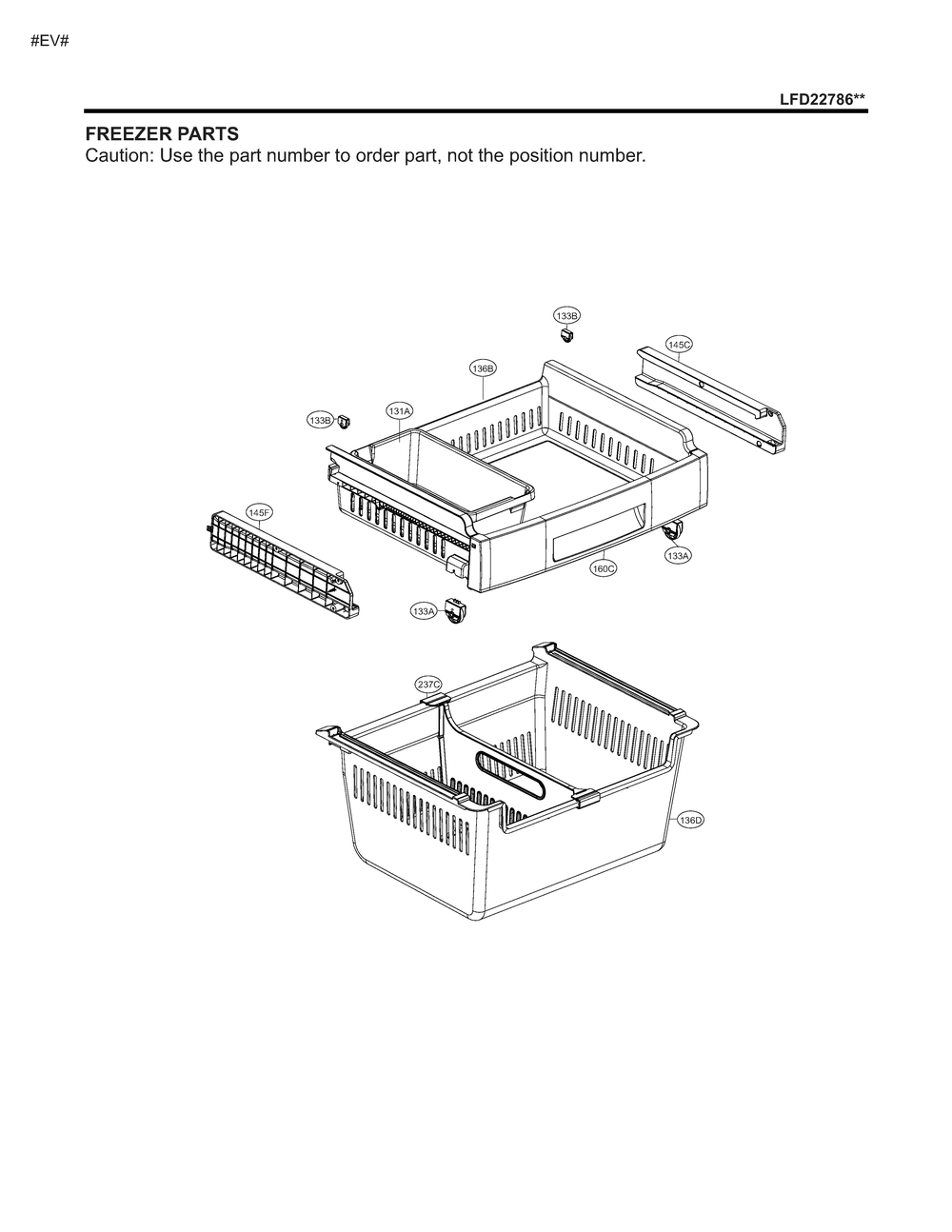 Freezer Parts Diagram and Parts List for GM-F223RQXM ASWCNA1 LG Refrigerator