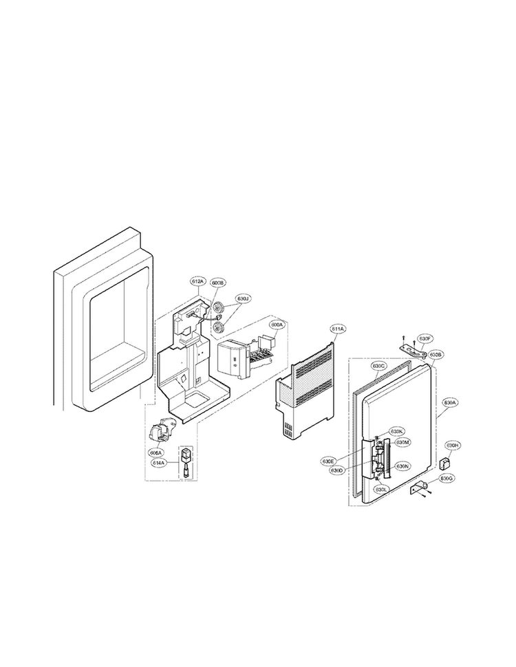 Ice Bank Parts Diagram and Parts List for LFX25961SW02  LG Refrigerator