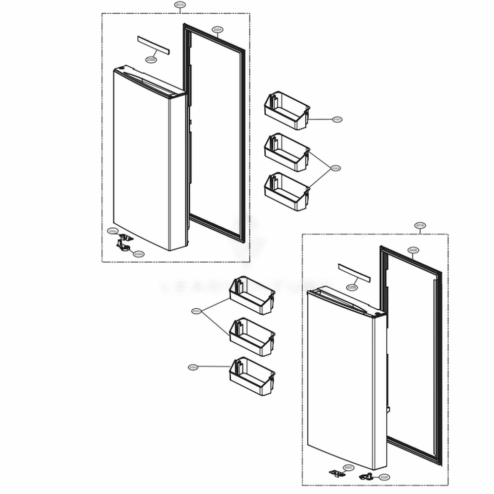 F-Room Door Part Diagram and Parts List for LPXS30886D ASBCNA0 LG Refrigerator