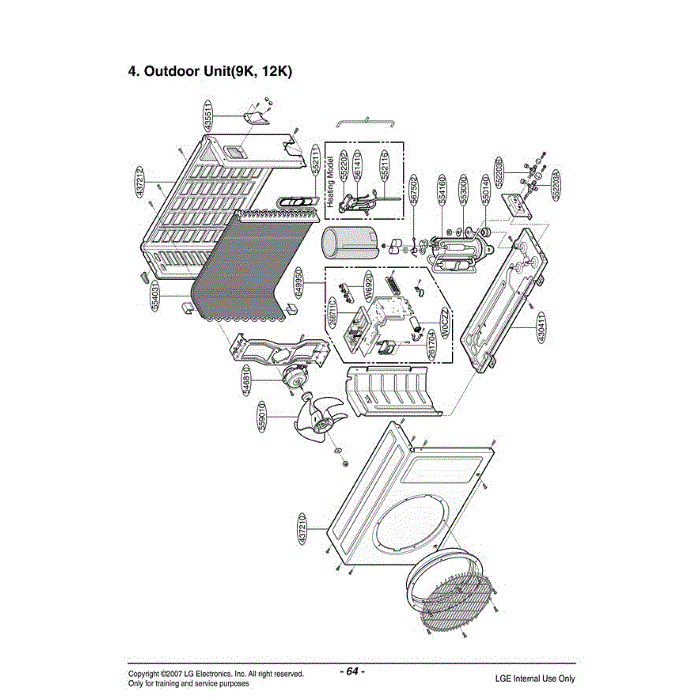 Section 2 Diagram and Parts List for LS-L1210CL AMBCCND LG Air Conditioner