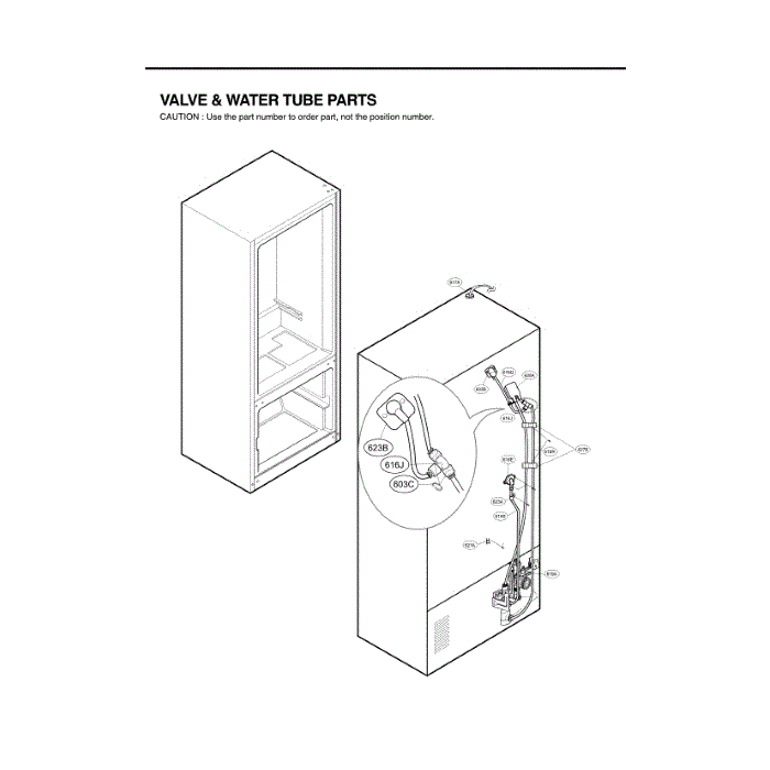 Valve And Water Diagram and Parts List for LFX25973D 00 LG Refrigerator