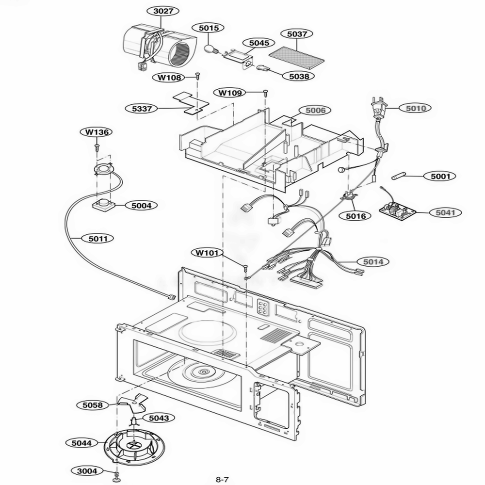 Interior Parts 3 Diagram and Parts List for 80592 CWHESEA LG Wall Oven