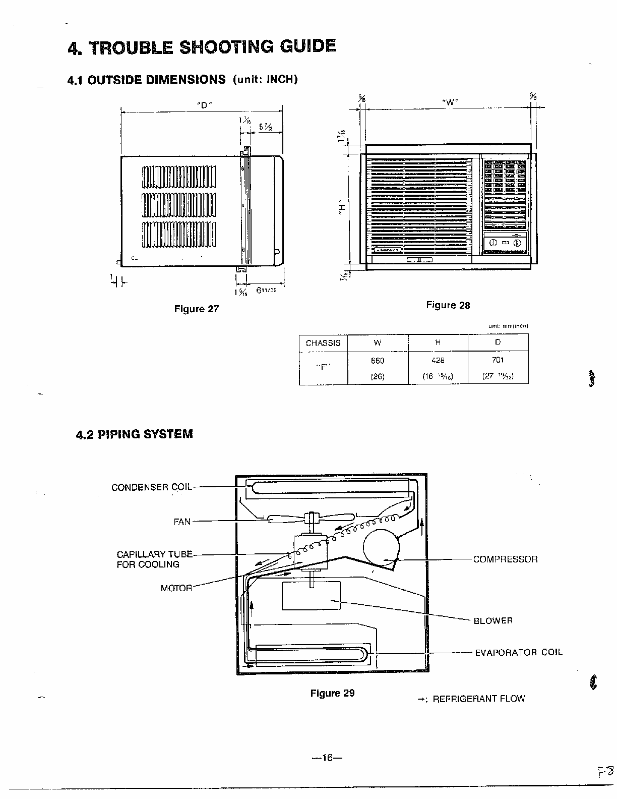 Trouble Shooting Guide Diagram and Parts List for GA-1834FC  LG Air Conditioner