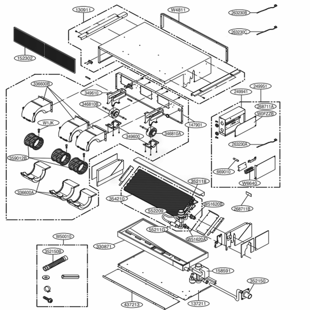 Main Diagram and Parts List for ARNU073B1G2 ANWALUS LG Air Conditioner