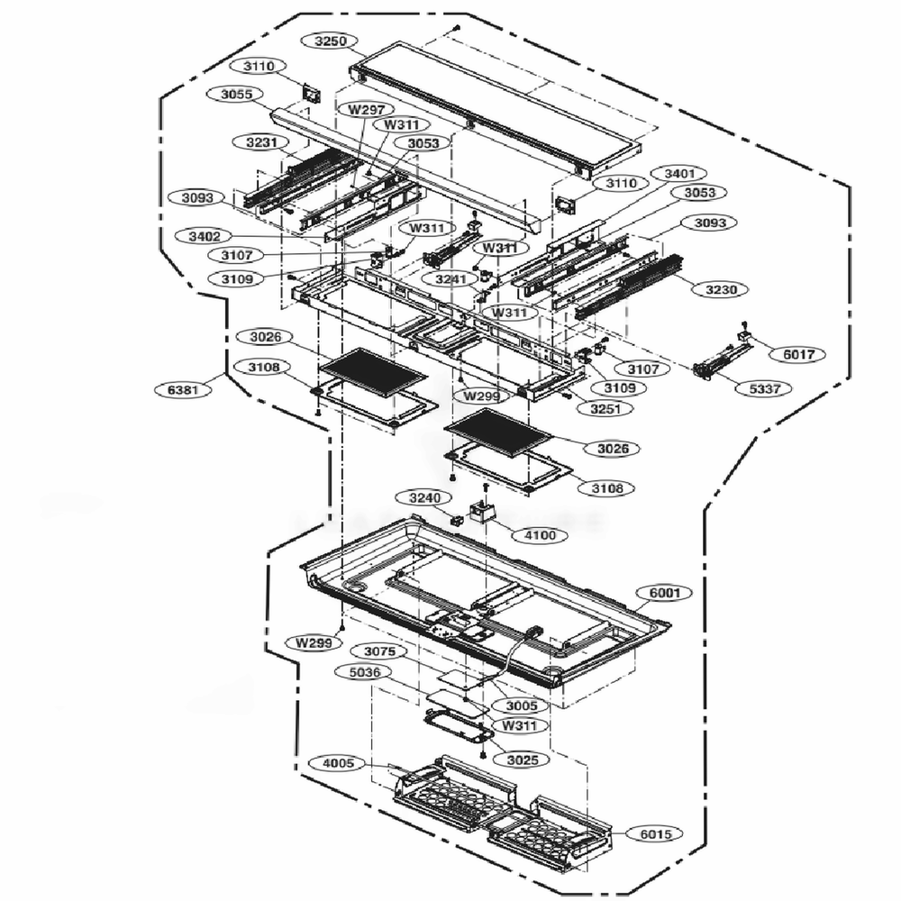 Base Plate Parts Diagram and Parts List for LMH2235ST CSBELGA LG Microwave Oven Combo