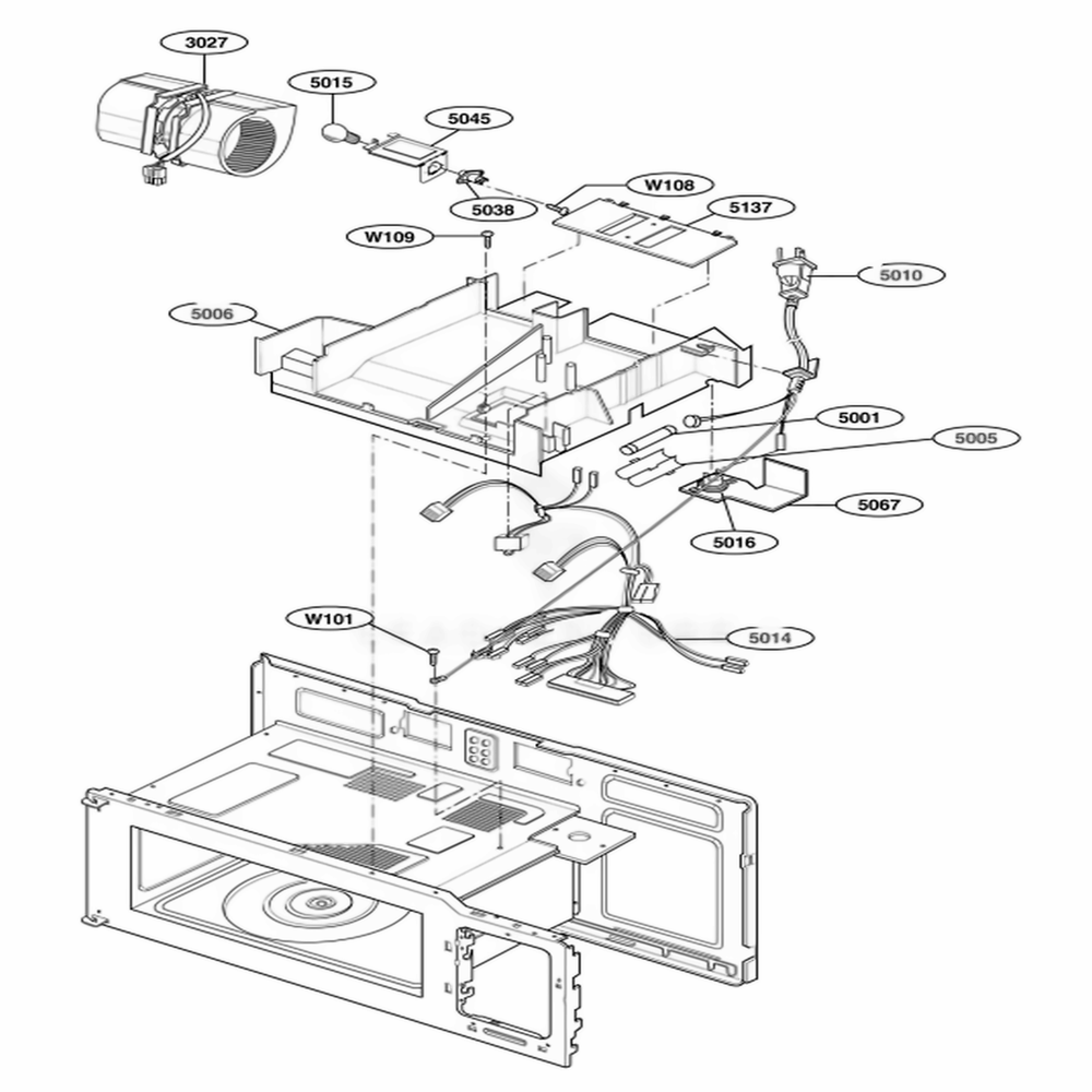 Interior Parts 2 Diagram and Parts List for 80009401 CB1ESEA LG Range