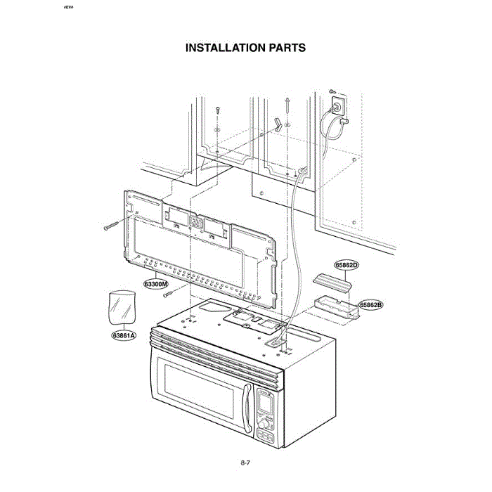 Section 3 Diagram and Parts List for LMV1915NVB ABKELGA LG Microwave Oven Combo