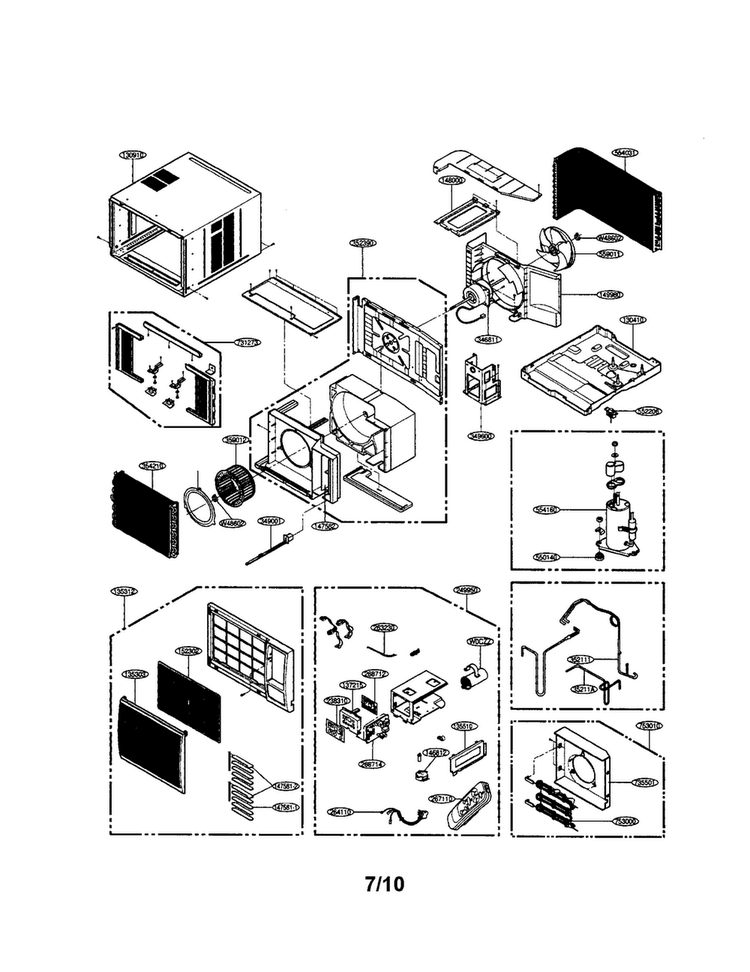 Room A/c Diagram and Parts List for LWX243NGMM0  LG Air Conditioner