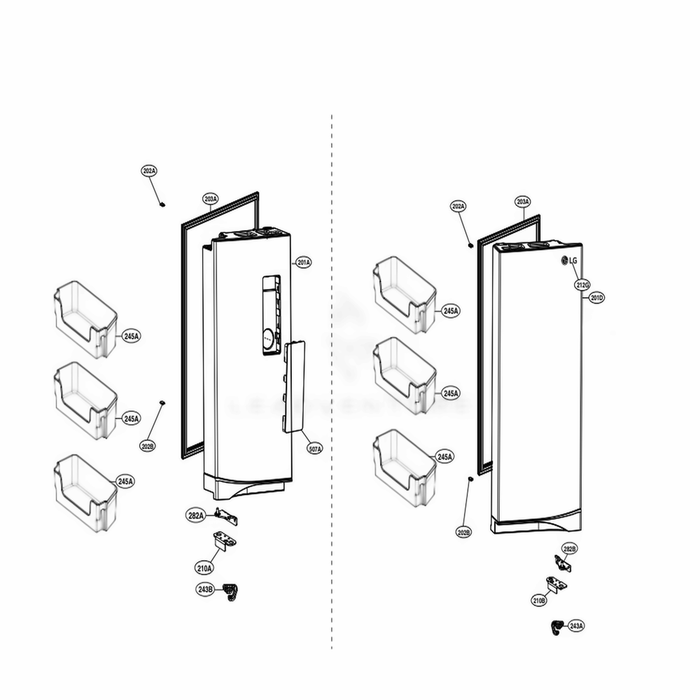 Main 3 Diagram and Parts List for LMNS14420V ANSCNA0 LG Refrigerator