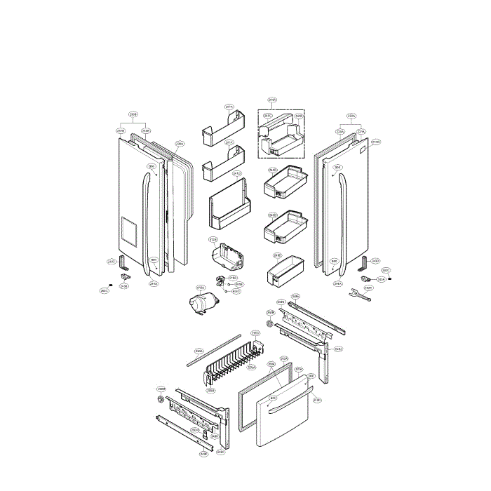 Door Diagram and Parts List for LFX21976ST 00 LG Refrigerator