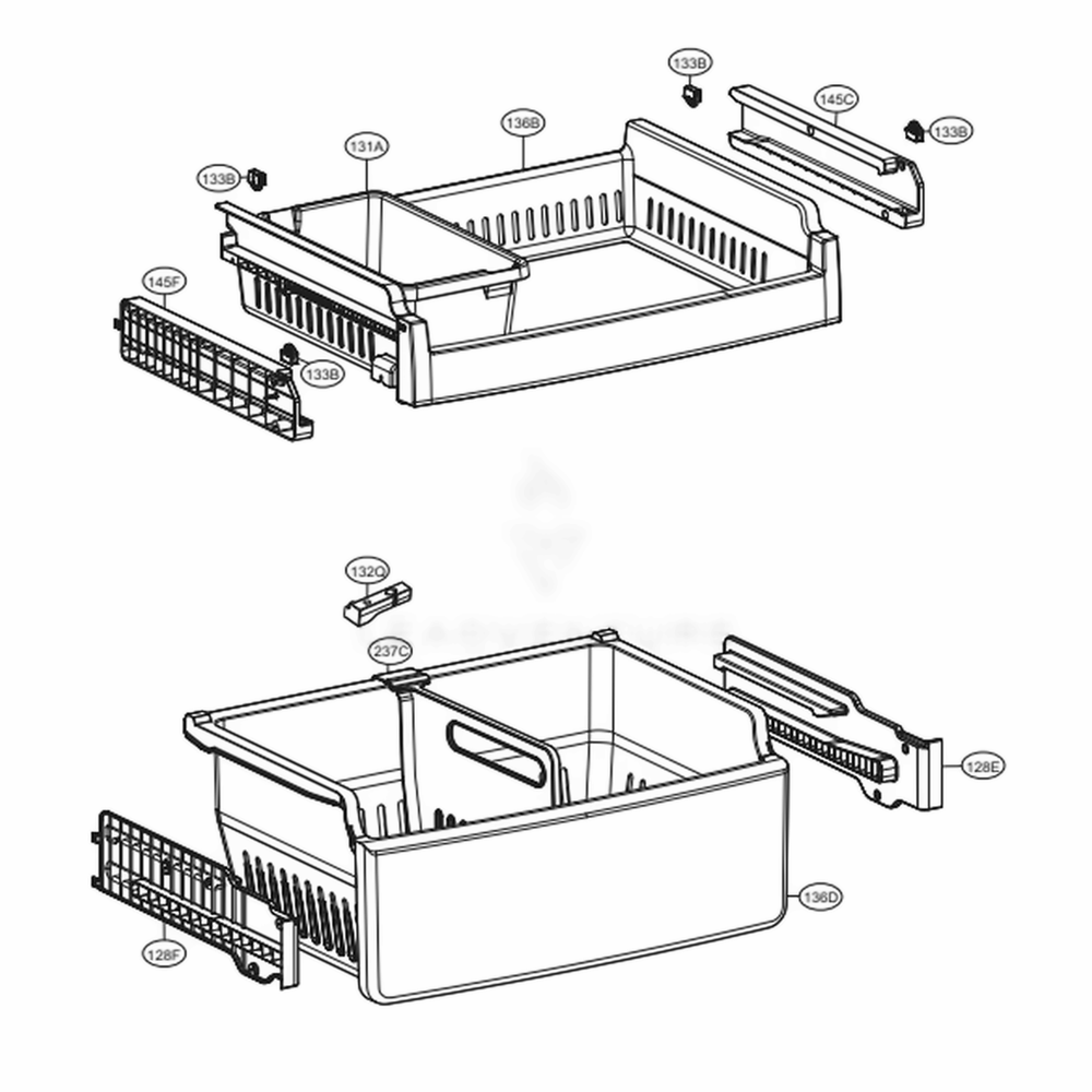 Freezer Parts Diagram and Parts List for 78044 ABICSE0 LG Refrigerator