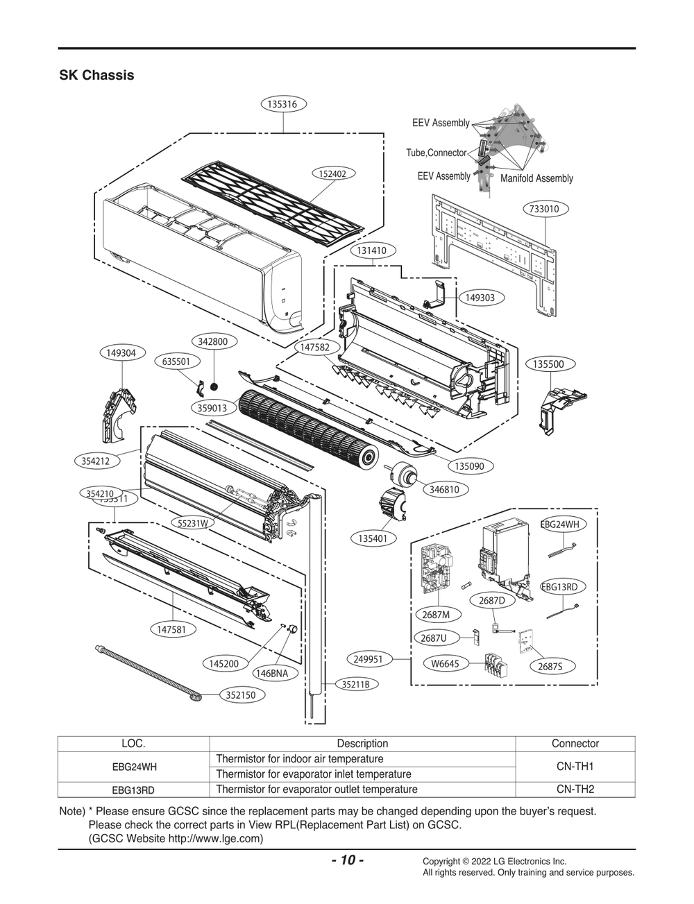 Diagram 1 Diagram and Parts List for ARNU183SKS4 AMBHLUS LG Air Conditioner